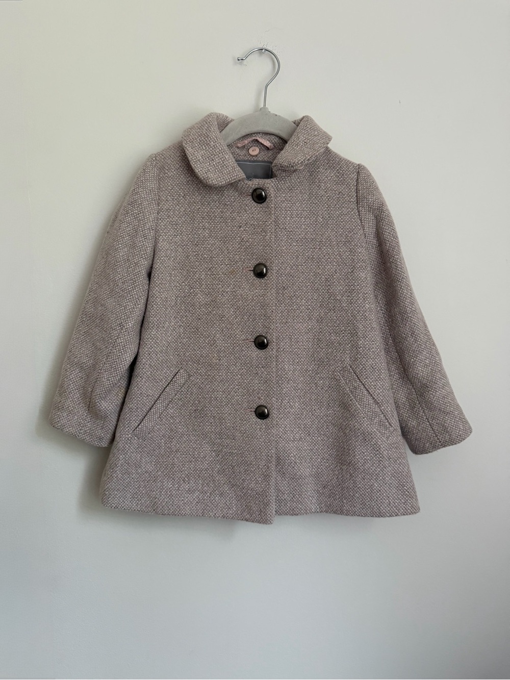 Next Girls' Classic Textured Wool-Blend Coat (Size 2-3)